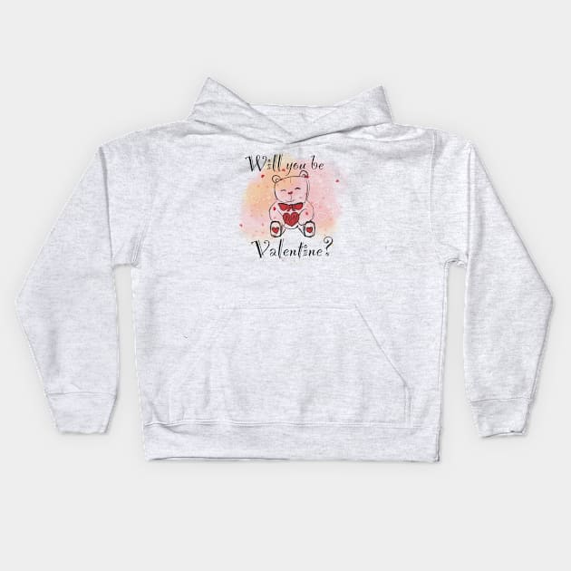 Will you be my Valentine? Kids Hoodie by Xatutik-Art